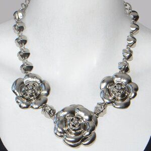 Vintage Oscar De La Renta Flower Statement Necklace